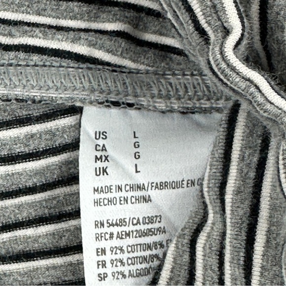 Amerian Eagle Leggings Womens Large Gray Black Striped - Picture 4 of 11